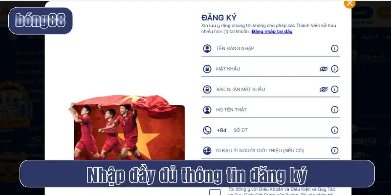 đăng ký acc bong88